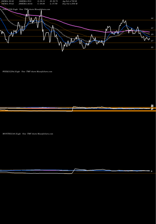 Trend of 20 Year TMF TrendLines 20+ Year Trsy Bull 3X Direxion TMF share AMEX Stock Exchange 