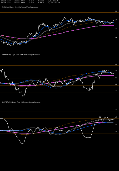Trend of Ultra Euro ULE TrendLines Ultra Euro Proshares ULE share AMEX Stock Exchange 