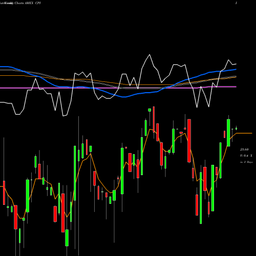 Weekly charts share CPI IQ Real Return ETF AMEX Stock exchange 