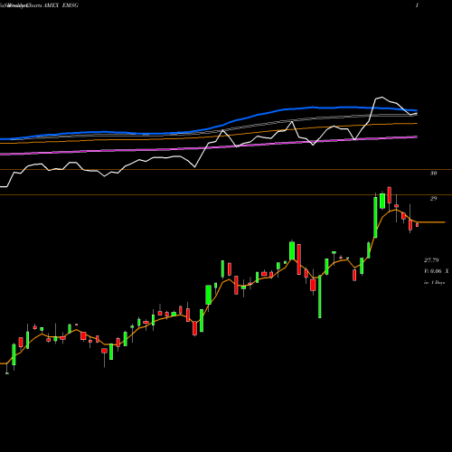 Weekly charts share EMSG Xtrackers MSCI EM ESG Leaders Equity ETF AMEX Stock exchange 