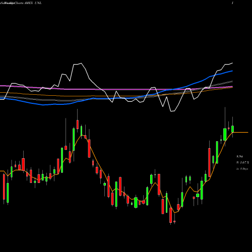 Weekly charts share UNL US 12 Month Natural Gas AMEX Stock exchange 