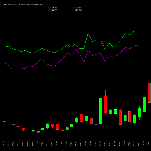 NATURALGAS 300 CE CALL indicators chart analysis NATURAL GAS options price chart strike 300 CALL