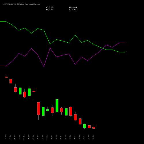 NATURALGAS 300 PE PUT indicators chart analysis NATURAL GAS options price chart strike 300 PUT