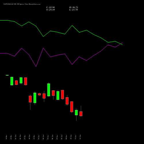 NATURALGAS 350 PE PUT indicators chart analysis NATURAL GAS options price chart strike 350 PUT