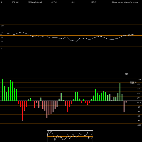 RSI & MRSI charts Tsx 60 Index TXSX share INDICES Stock Exchange 