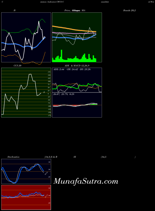 Consolidated Water indicators chart 