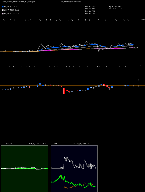 Munafa BioSig Technologies, Inc. (BSGM) stock tips, volume analysis, indicator analysis [intraday, positional] for today and tomorrow