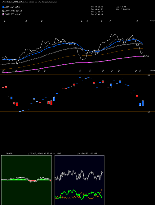 MACD charts various settings share CIL VictoryShares International Volatility Wtd ETF NASDAQ Stock exchange 
