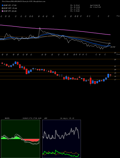 MACD charts various settings share SCVL Shoe Carnival, Inc. NASDAQ Stock exchange 