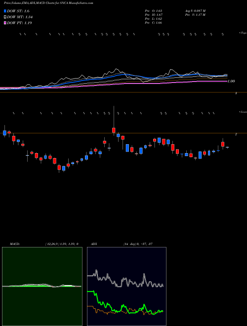 Munafa Seneca Biopharm Inc (SNCA) stock tips, volume analysis, indicator analysis [intraday, positional] for today and tomorrow
