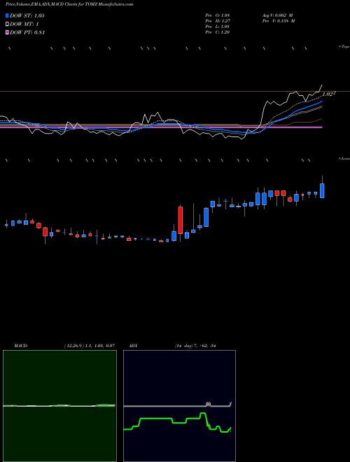 Munafa Tomi Environmental Solutions Inc (TOMZ) stock tips, volume analysis, indicator analysis [intraday, positional] for today and tomorrow