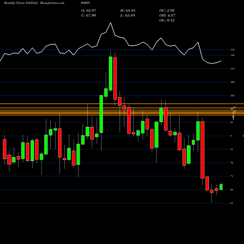 Monthly charts share BMRN BioMarin Pharmaceutical Inc. NASDAQ Stock exchange 