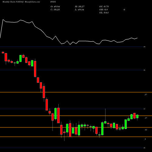 Monthly charts share BNDX Vanguard Total International Bond ETF NASDAQ Stock exchange 