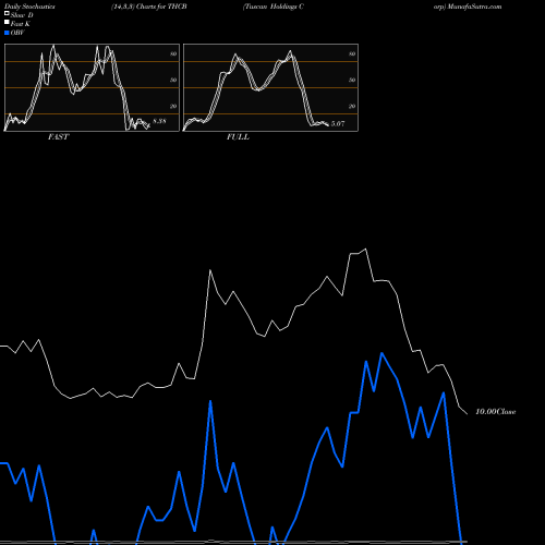Stochastics Fast,Slow,Full charts Tuscan Holdings Corp THCB share NASDAQ Stock Exchange 