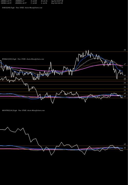 Trend of Ishares Msci ENZL TrendLines IShares MSCI New Zealand ETF ENZL share NASDAQ Stock Exchange 