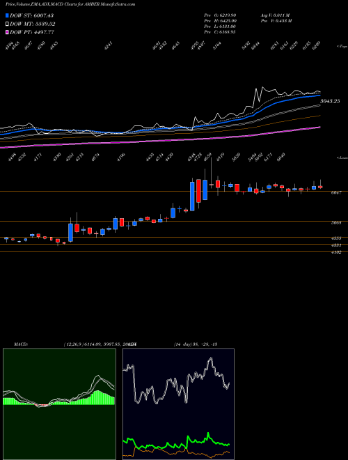 MACD charts various settings share AMBER Amber Enterprises (i) Ltd NSE Stock exchange 