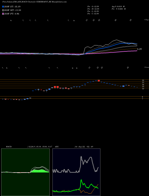 MACD charts various settings share CEREBRAINT_BE Cerebra Int Tech Ltd NSE Stock exchange 