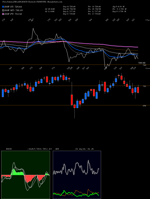 Munafa The Indian Hotels Company Limited (INDHOTEL) stock tips, volume analysis, indicator analysis [intraday, positional] for today and tomorrow