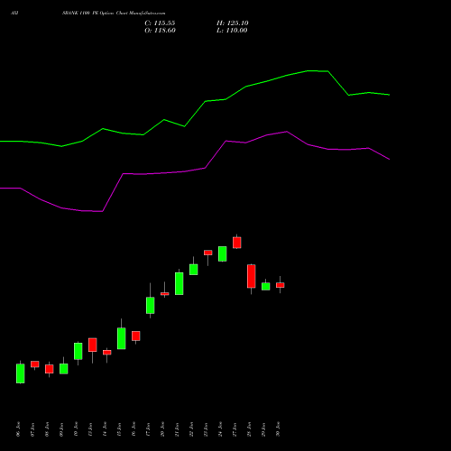 AXISBANK 1100 PE PUT indicators chart analysis Axis Bank Limited options price chart strike 1100 PUT