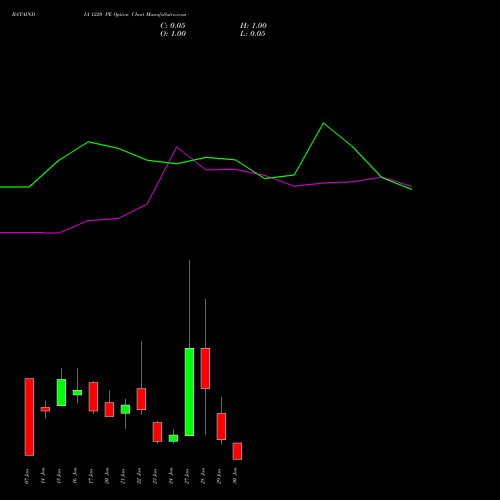 BATAINDIA 1220 PE PUT indicators chart analysis Bata India Limited options price chart strike 1220 PUT