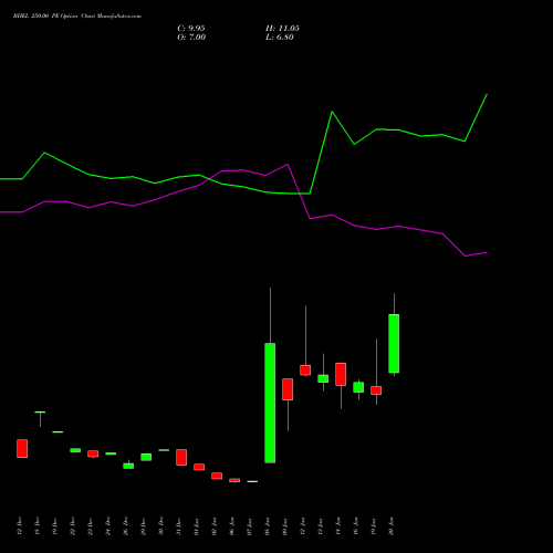 BHEL 250.00 PE (PUT) 24 February 2026 options price chart analysis Bharat Heavy Electricals Limited 