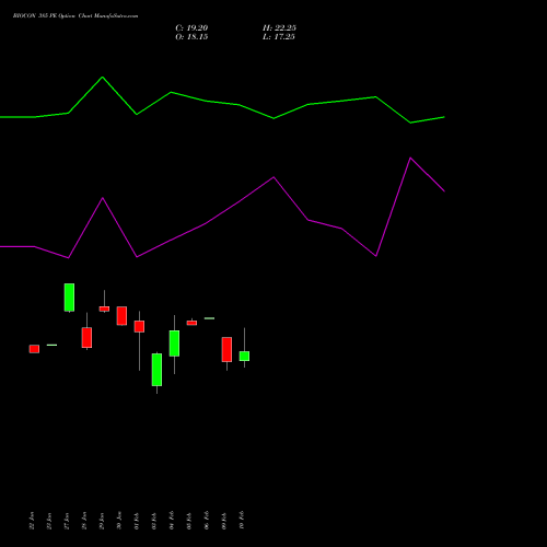 BIOCON 385 PE (PUT) 24 February 2026 options price chart analysis Biocon Limited 
