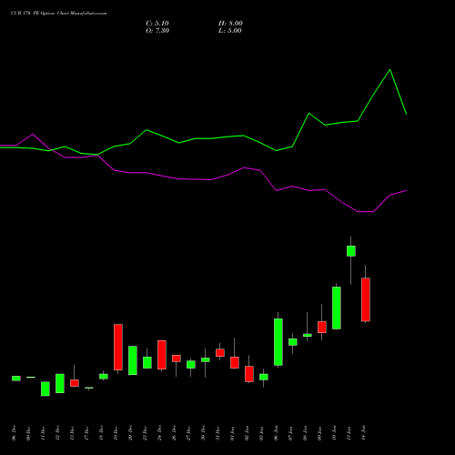 CUB 170 PE PUT indicators chart analysis City Union Bank Limited options price chart strike 170 PUT