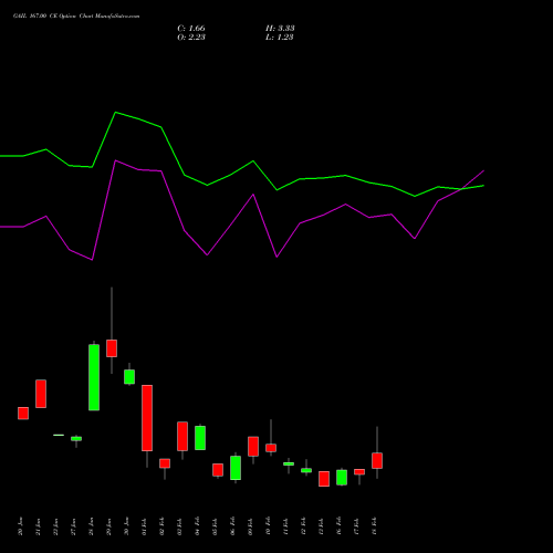GAIL 167.00 CE (CALL) 24 February 2026 options price chart analysis GAIL (India) Limited 