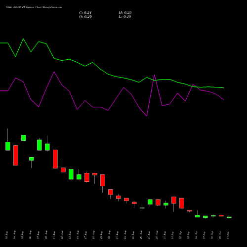 GAIL 160.00 PE (PUT) 29 September 2026 options price chart analysis GAIL (India) Limited 