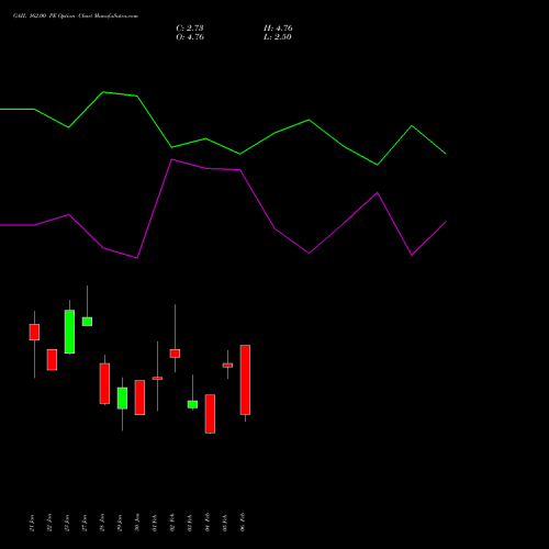 GAIL 162.00 PE (PUT) 24 February 2026 options price chart analysis GAIL (India) Limited 
