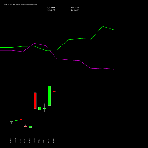 Live GAIL 167.50 PE (PUT) 30 December 2025 options price chart analysis GAIL (India) Limited 