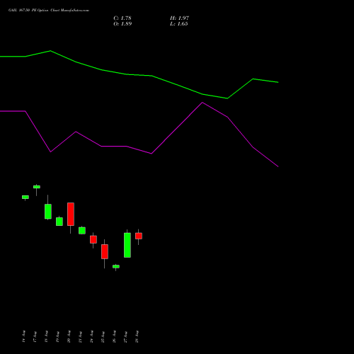 GAIL 167.50 PE (PUT) 29 September 2026 options price chart analysis GAIL (India) Limited 