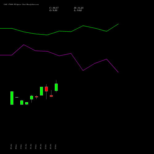 GAIL 170.00 PE (PUT) 24 February 2026 options price chart analysis GAIL (India) Limited 
