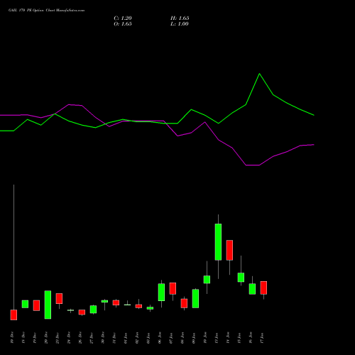 GAIL 170 PE PUT indicators chart analysis GAIL (India) Limited options price chart strike 170 PUT