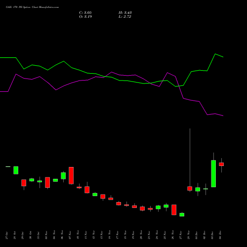 Live GAIL 170 PE (PUT) 30 December 2025 options price chart analysis GAIL (India) Limited 