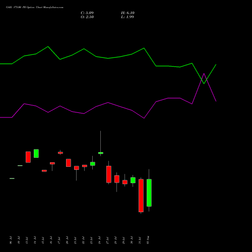 GAIL 175.00 PE (PUT) 25 August 2026 options price chart analysis GAIL (India) Limited 