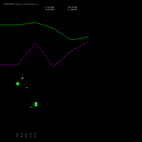 GRASIM 3000.00 CE (CALL) 24 February 2026 options price chart analysis Grasim Industries Limited 