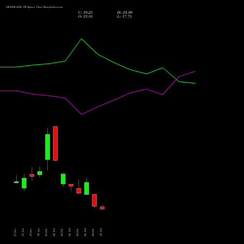 GRASIM 2820 PE (PUT) 24 February 2026 options price chart analysis Grasim Industries Limited 