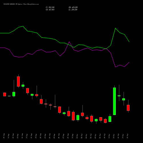 GRASIM 3200.00 PE (PUT) 29 September 2026 options price chart analysis Grasim Industries Limited 