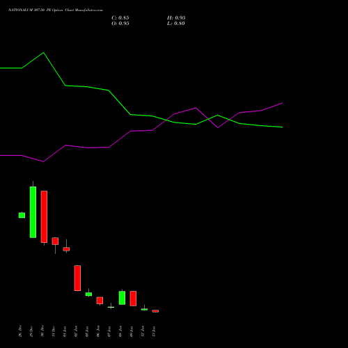NATIONALUM 307.50 PE (PUT) 27 January 2026 options price chart analysis National Aluminium Company Limited 
