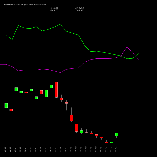 NATIONALUM 370.00 PE (PUT) 25 August 2026 options price chart analysis National Aluminium Company Limited 