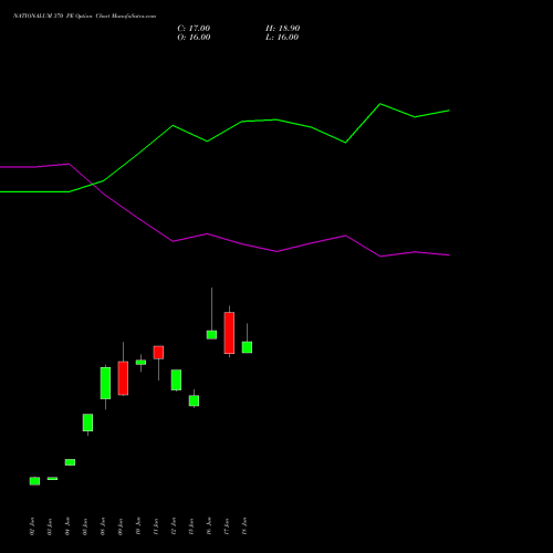NATIONALUM 370 PE (PUT) 28 July 2026 options price chart analysis National Aluminium Company Limited 