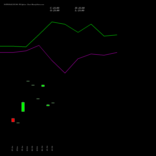 NATIONALUM 380 PE (PUT) 30 March 2026 options price chart analysis National Aluminium Company Limited 