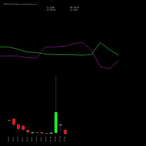 NIFTY 23450 PE PUT indicators chart analysis Nifty 50 options price chart strike 23450 PUT