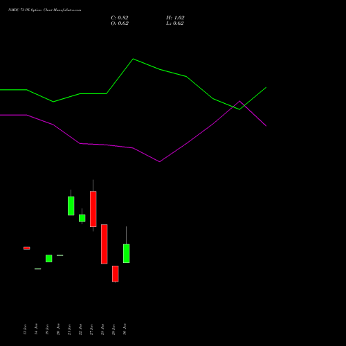 NMDC 73 PE (PUT) 24 February 2026 options price chart analysis NMDC Limited 