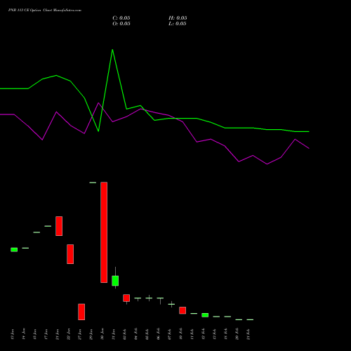 PNB 113 CE CALL indicators chart analysis Punjab National Bank options price chart strike 113 CALL