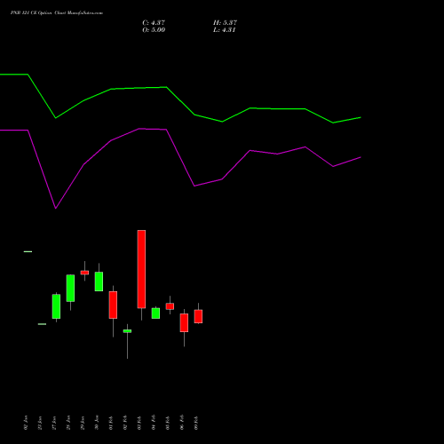 PNB 121 CE (CALL) 24 February 2026 options price chart analysis Punjab National Bank 
