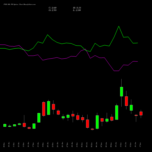 PNB 100 PE PUT indicators chart analysis Punjab National Bank options price chart strike 100 PUT