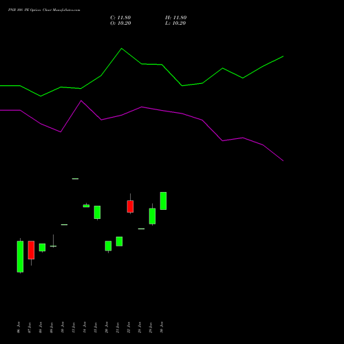 PNB 108 PE PUT indicators chart analysis Punjab National Bank options price chart strike 108 PUT