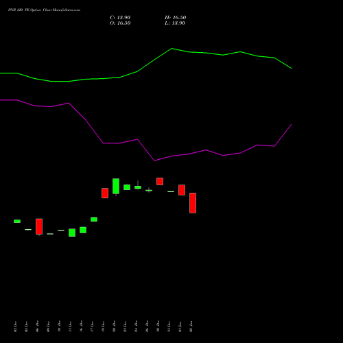 PNB 120 PE PUT indicators chart analysis Punjab National Bank options price chart strike 120 PUT